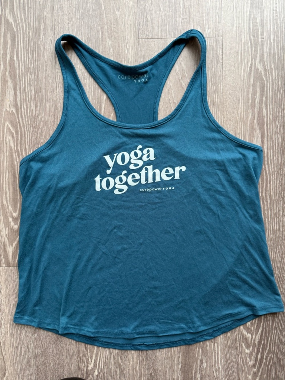CorePower Yoga - Teal 'Yoga Together' Racerback Tank — Medium